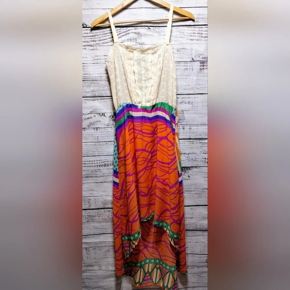 Flying Tomato Lace High Low Dress Medium Maximalist Vacation Beach Festival Boho - Picture 1 of 5